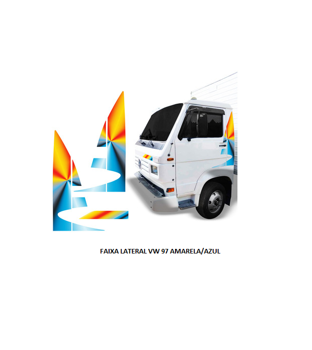 FAIXA LATERAL VW 97 AMARELA/AZUL