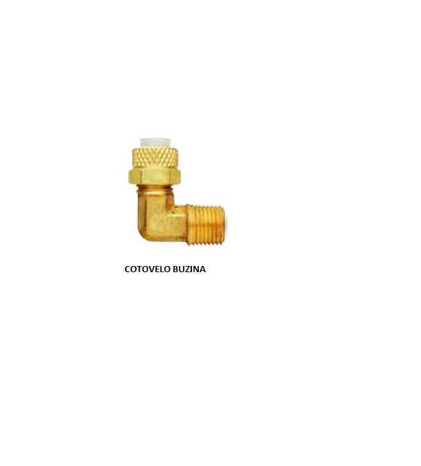 COTOVELO MACHO ROSCA NPTF1/8XT1/4 C/PORCA NYLON BUZINA