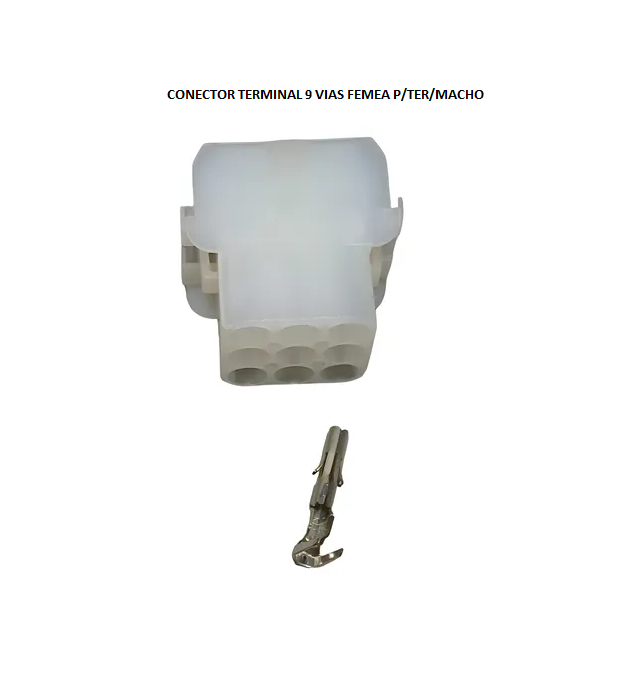 CONECTOR TERMINAL 9 VIAS FEMEA P/TER/MACHO