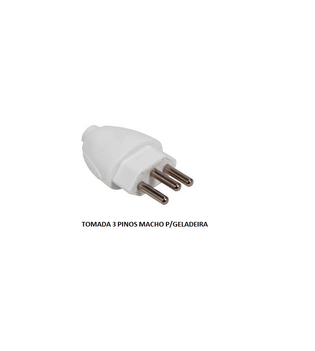 TOMADA 3 PINOS MACHO P/GELADEIRA