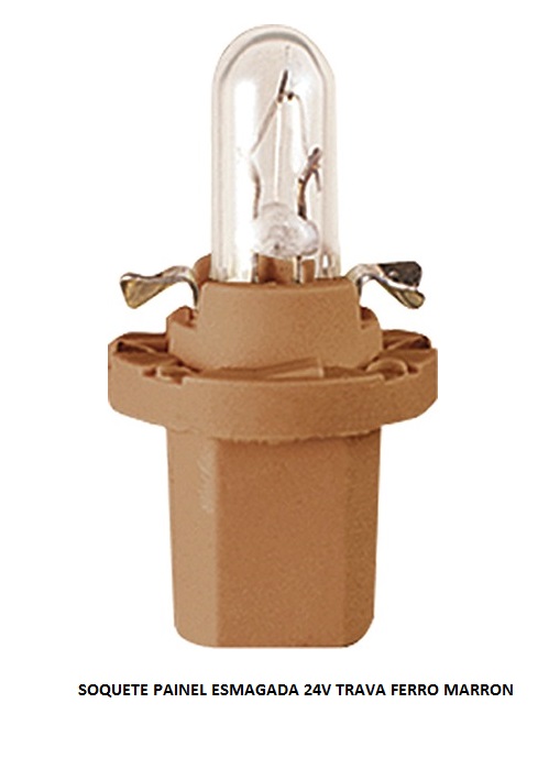 SOQUETE PAINEL ESMAGADA 24V TRAVA FERRO MARRON