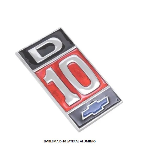 EMBLEMA D-10 LATERAL ALUMINIO