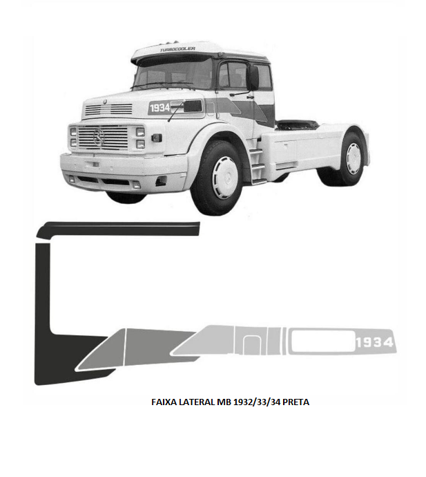 FAIXA LATERAL MB 1932/33/34 PRETA