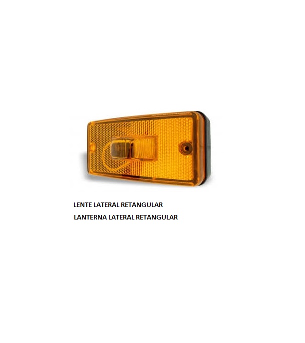LENTE LATERAL RETANGULAR P/LANTERNA PRX606 AMARELA