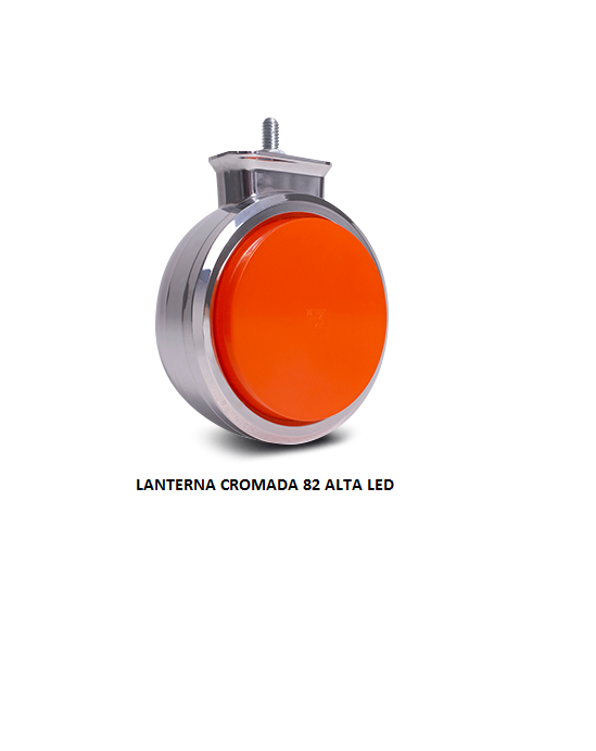 LANTERNA CROMADA 82 ALTA LED VERMELHA