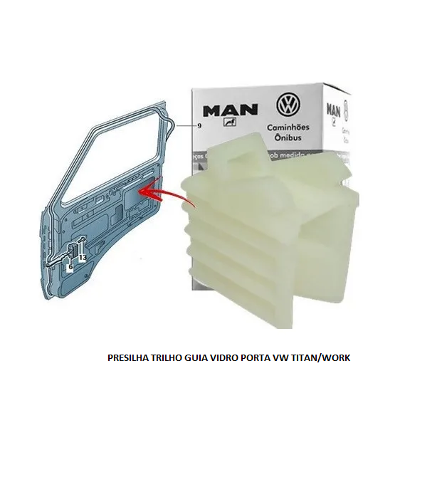 PRESILHA TRILHO GUIA VIDRO PORTA VW TITAN/WORK