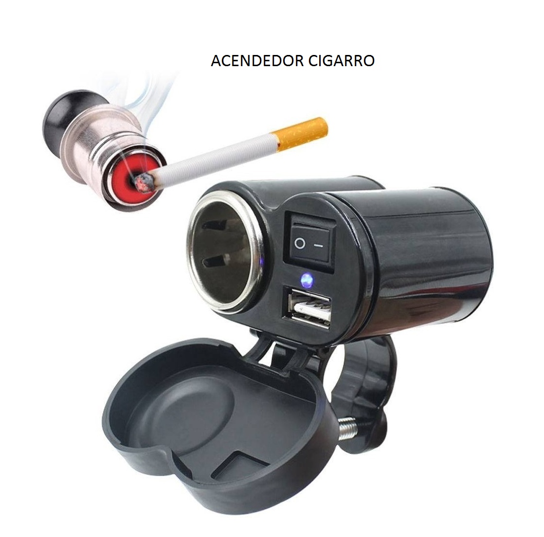 ACENDEDOR CIGARRO 12V C/USB