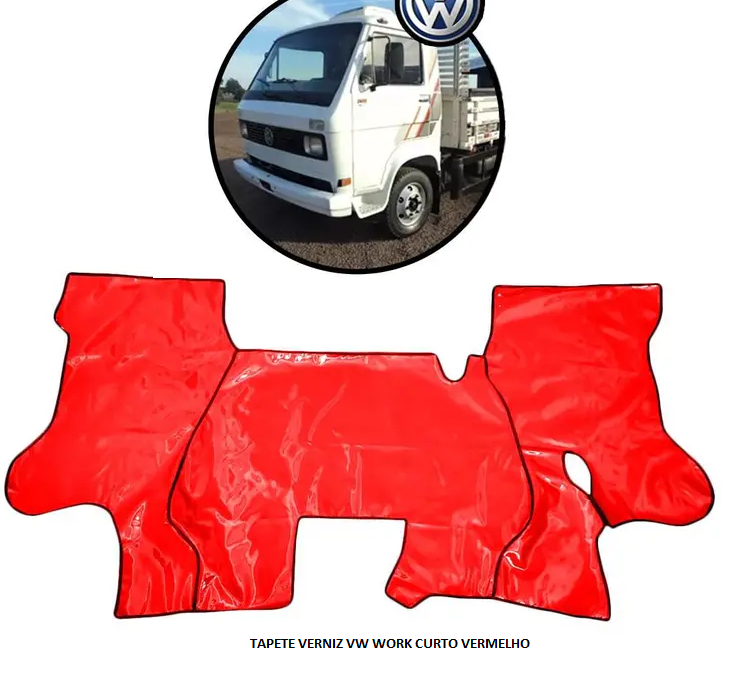 TAPETE VERNIZ VW WORK CURTO VERMELHO