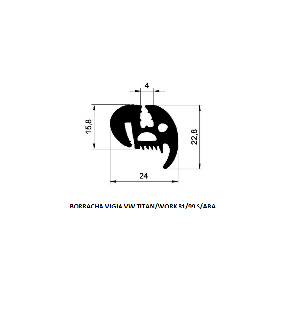 BORRACHA VIGIA VW TITAN/WORK 81/99 S/ABA